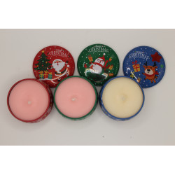 Bougie de Nöel : Bougie parfumée dans un pot coloré