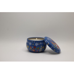 Bougie de Nöel : Bougie parfumée dans un pot coloré