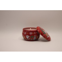 Bougie de Nöel : Bougie parfumée dans un pot coloré