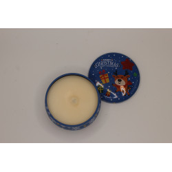 Bougie de Nöel : Bougie parfumée dans un pot coloré